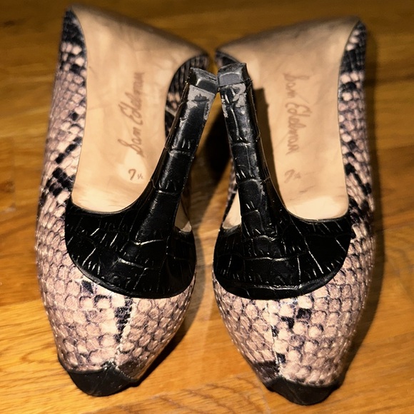 Sam Edelman - Women’s Heels - Snake Print Pointed Toe - Size 7.5 - Black - Picture 9 of 14
